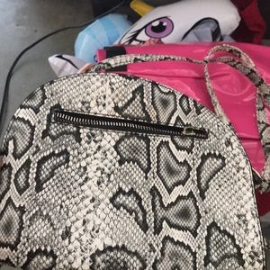 Snake skin black and white purse